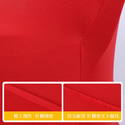 White Chair Cover Elastic Cover Hotel Wedding Banquet Chair Cover All-Inclusive Chair Seat Cover Stool Cover Export Wholesale 140g - image 3