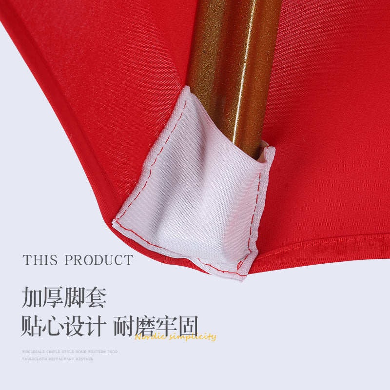 White Chair Cover Elastic Cover Hotel Wedding Banquet Chair Cover All-Inclusive Chair Seat Cover Stool Cover Export Wholesale 140g - image 4
