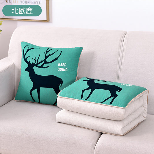Digital Linen Style Two-In-One Pillow Quilt Dual-Purpose Sofa Pillow Car Multi-Functional Advertising Gift Wholesale - image 1