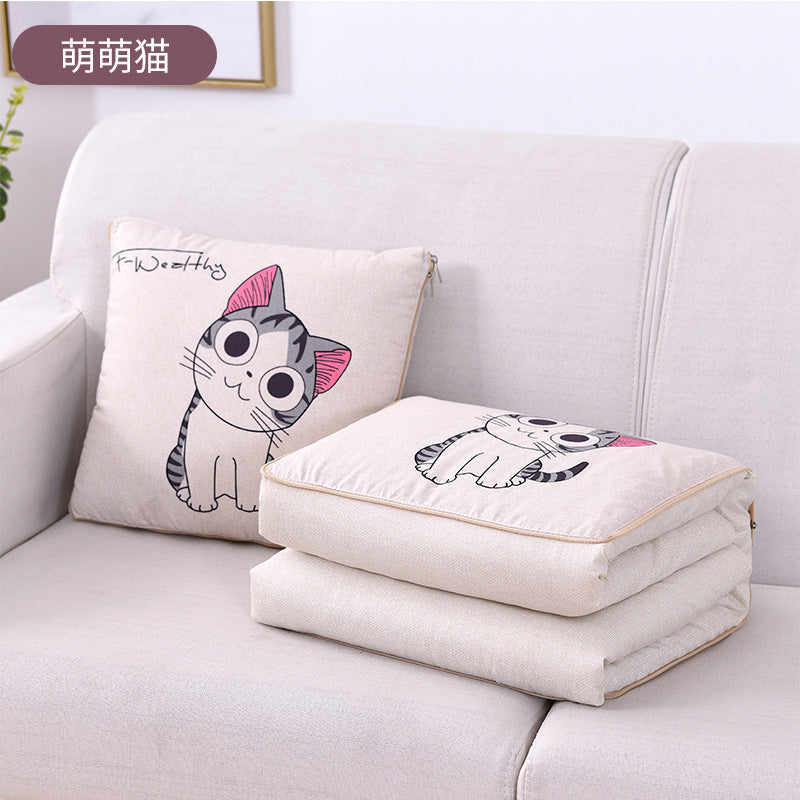 Digital Linen Style Two-In-One Pillow Quilt Dual-Purpose Sofa Pillow Car Multi-Functional Advertising Gift Wholesale - image 2