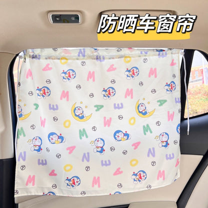 Children's car curtain car privacy sunshade sunscreen cartoon shading curtain car retractable curtain suction cup - image 5