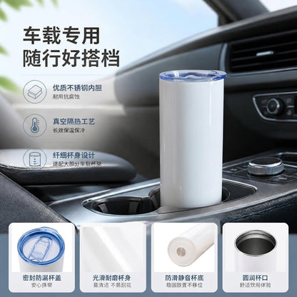 Cross-Border 20oz Sublimation Thermos Cup Stainless Steel Straight Cup Thermal Transfer Layer Straight Cup Car Car Cup Wholesale - image 2