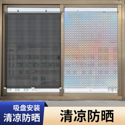Summer sun protection and heat insulation car automatic retractable laser sunshade front shield sunshade home balcony blackout curtain - image 2