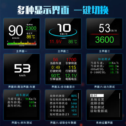 Car Smart Hud Head-Up Display Car High-Definition Obd Portable Lcd Driving Computer Display P10 - image 4