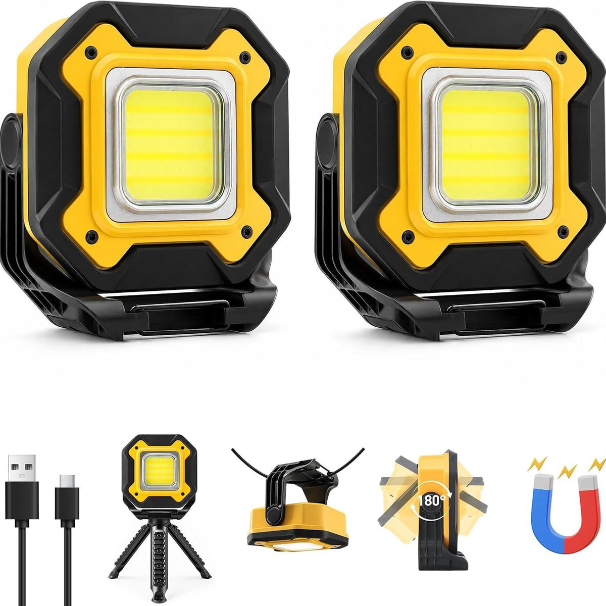 Led Work Light with Magnetic Attachment, Rechargeable Waterproof Emergency Light, Specialized for Auto Repair and Construction Sites, Wholesale for Camping - image 2