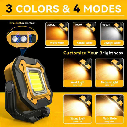 Led Work Light with Magnetic Attachment, Rechargeable Waterproof Emergency Light, Specialized for Auto Repair and Construction Sites, Wholesale for Camping - image 3