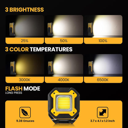 Led Work Light with Magnetic Attachment, Rechargeable Waterproof Emergency Light, Specialized for Auto Repair and Construction Sites, Wholesale for Camping - image 4