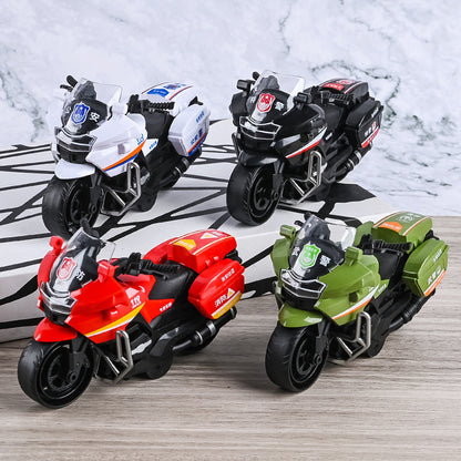 Children's toy car inertia motorcycle simulation model police car fire truck boy gift stall wholesale - image 3
