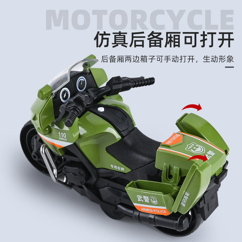 Children's toy car inertia motorcycle simulation model police car fire truck boy gift stall wholesale - image 4