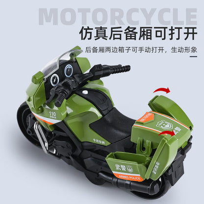 Children's toy car inertia motorcycle simulation model police car fire truck boy gift stall wholesale - image 4