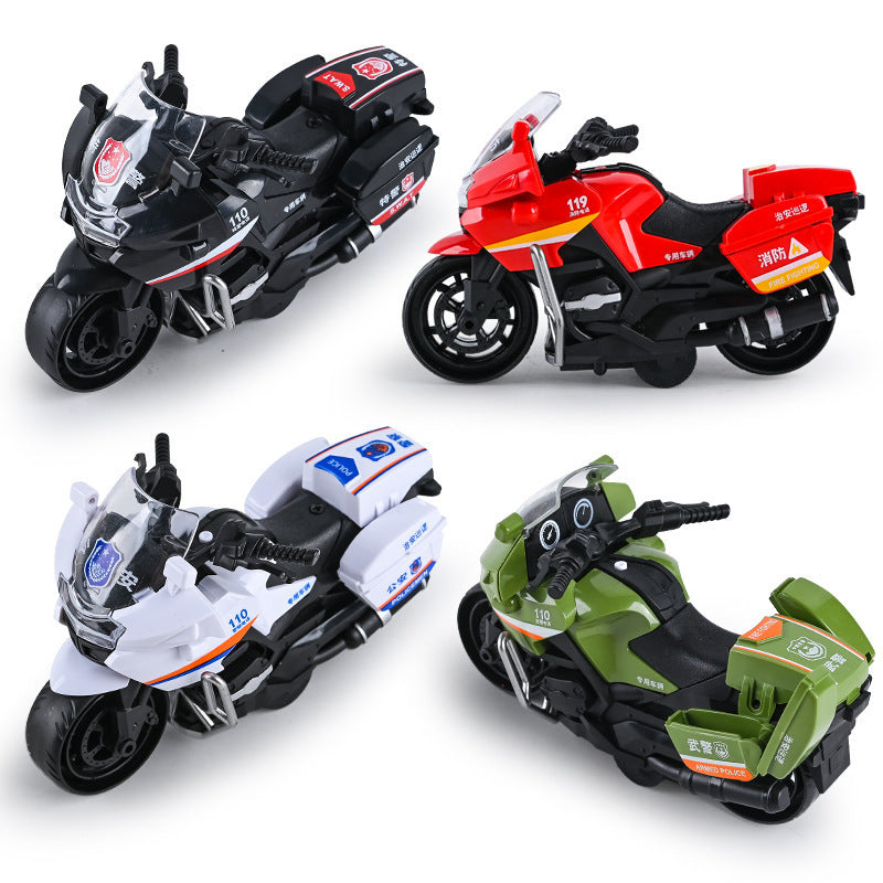 Children's toy car inertia motorcycle simulation model police car fire truck boy gift stall wholesale - image 5