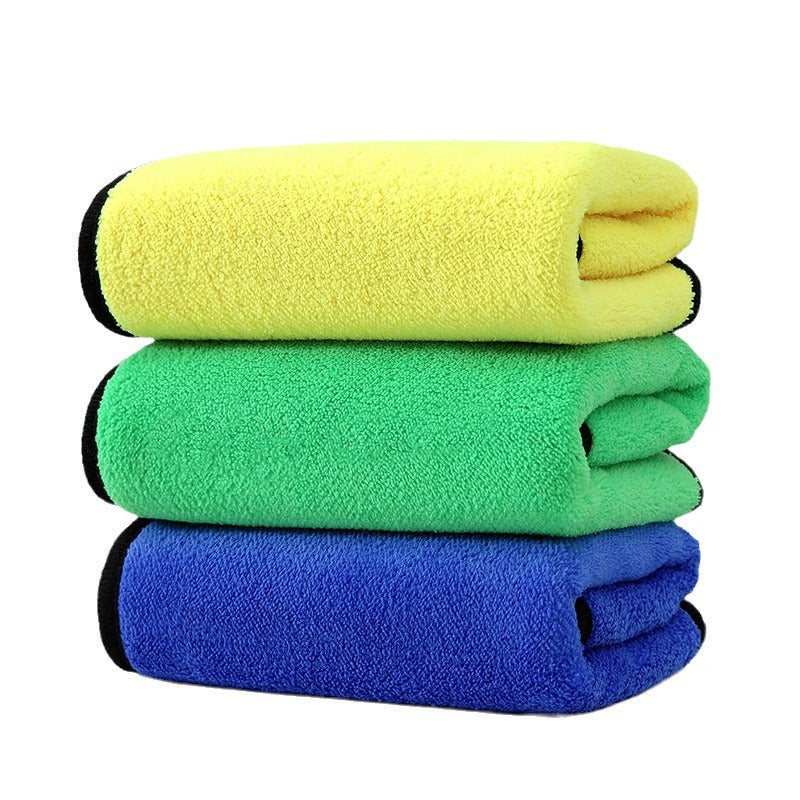 Double-sided Coral Fleece Car Washing Towel Thickened Water Absorbing Glass Cleaning Towel Plus Logo Large Car Wiping Towel - image 5