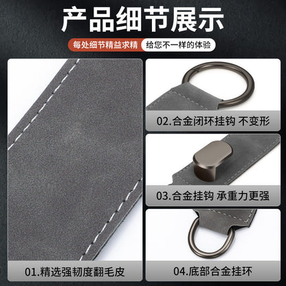 Car Suede Hook Invisible Rear Seat Storage Hook Storage Leather D-shaped Metal Lock Hook - image 4