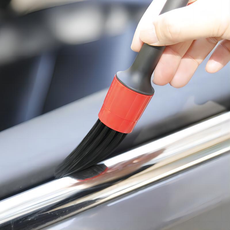 Car brush air conditioner air outlet round head brush household dust removal brush car interior cleaning five-piece cleaning brush - image 3