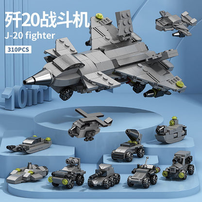 Lele Brothers Children's Educational Assembly Toys: Police Car, Airplane, Tank, Military Building Blocks, Car Building Blocks for Boys - image 3