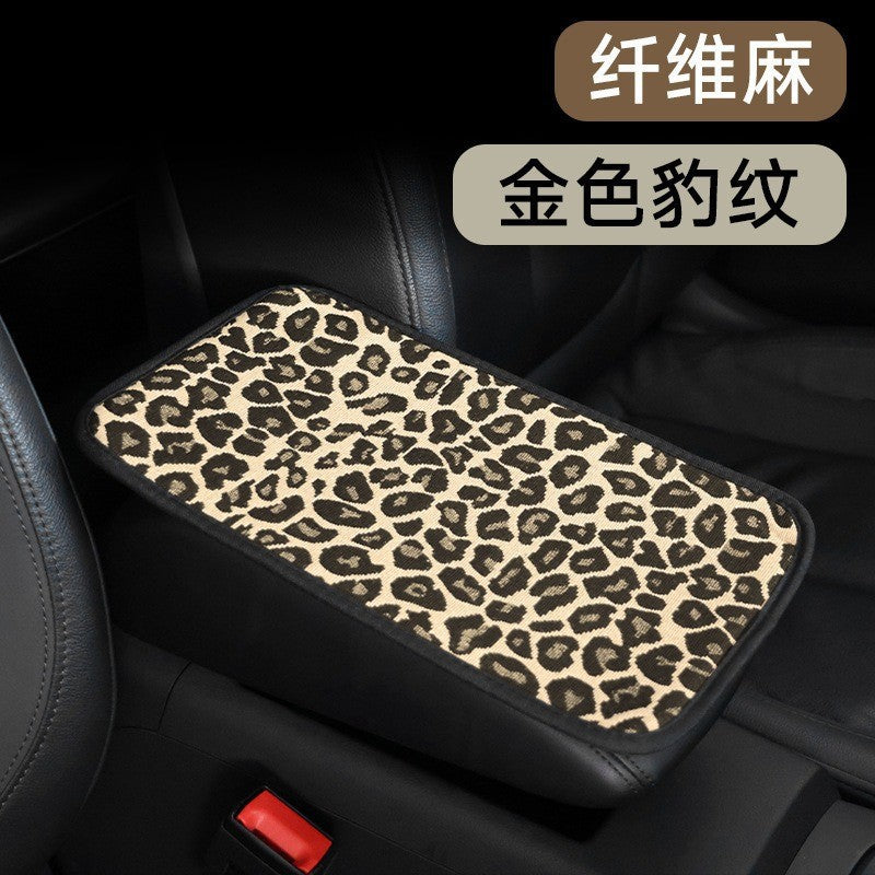 Cross-border car fiber hemp armrest box pad skin-friendly breathable non-slip fashion four seasons general central car armrest pad - image 2