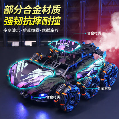 New Children's Remote Control Car Stunt Dump Truck Light Spray Six-Wheel Deformation Off-Road Vehicle Boy Birthday Gift - image 2