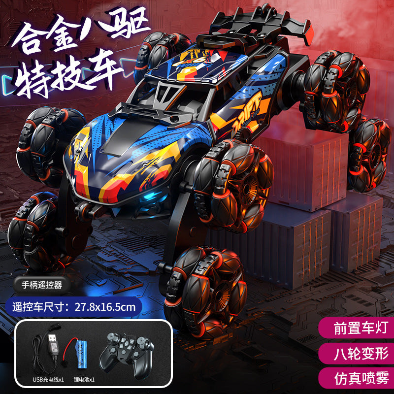 New Children's Remote Control Car Stunt Dump Truck Light Spray Six-Wheel Deformation Off-Road Vehicle Boy Birthday Gift - image 4