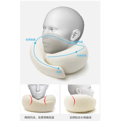 Amazon Explosions U-shaped Pillow Hooded Memory Foam Neck Nap Aircraft Neck Pillow Collectable Travel Pillow Car - image 4