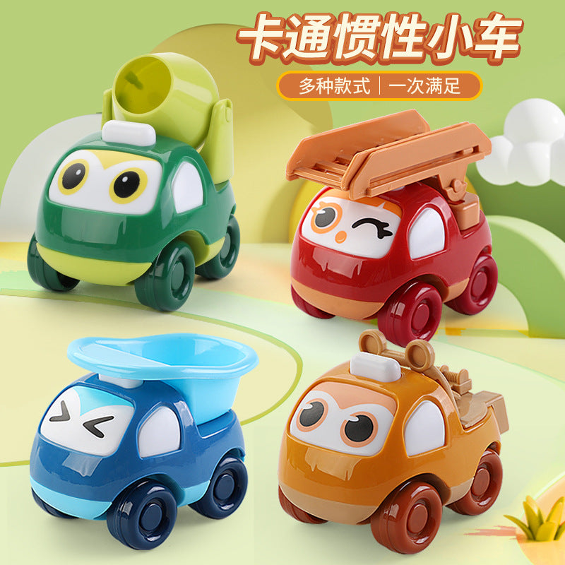 Cute Engineering Vehicle Car Cartoon Inertia Pull-Back Car Toy Children's Baby Kindergarten Gift Street Stall Wholesale - image 1