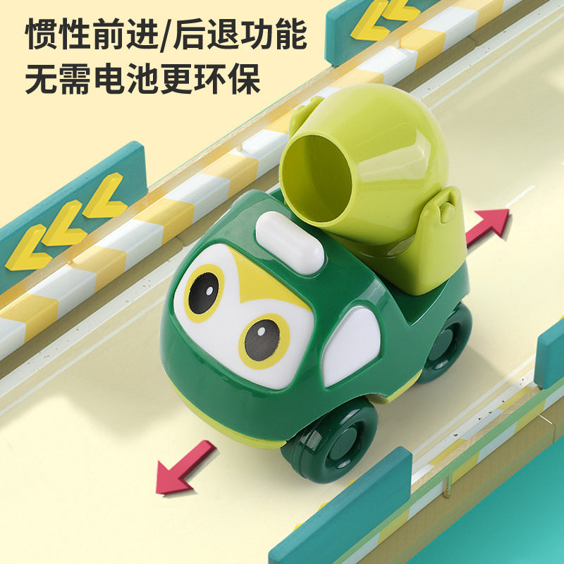 Cute Engineering Vehicle Car Cartoon Inertia Pull-Back Car Toy Children's Baby Kindergarten Gift Street Stall Wholesale - image 2