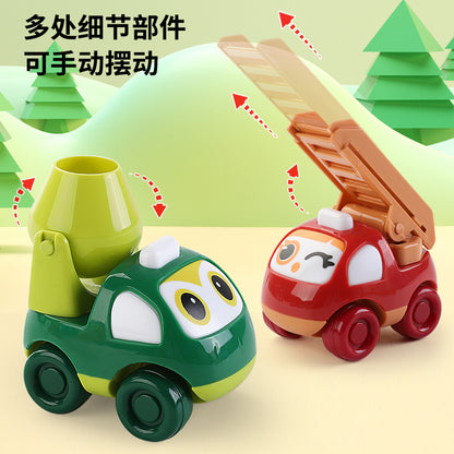 Cute Engineering Vehicle Car Cartoon Inertia Pull-Back Car Toy Children's Baby Kindergarten Gift Street Stall Wholesale - image 3