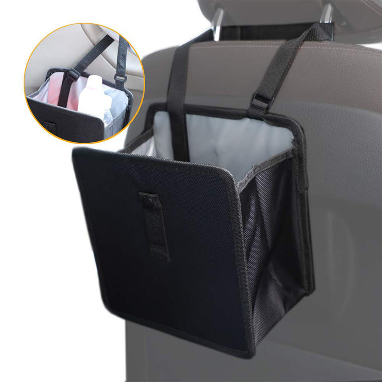Car trash can storage net pocket hanging trash can rear seat storage box waterproof trash can storage bag - image 1