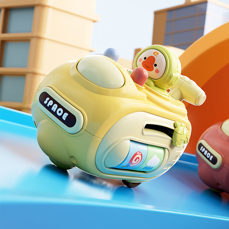 Cross-border children's inertia toy car pressing face-changing whistle motorcycle fall-resistant cartoon car toys wholesale - image 3