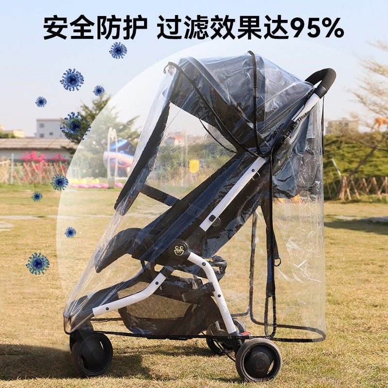 Baby stroller rain cover baby stroller universal windshield stroller warm cover baby stroller raincoat accessories - image 4