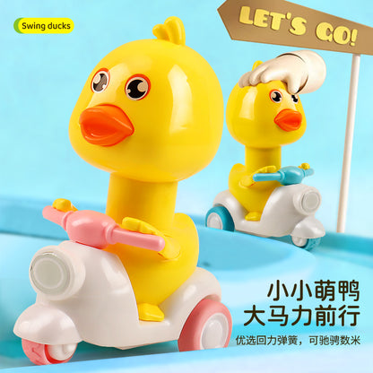 Children's Pressing Duck Motorcycle Toy Boys and Girls 1 Year Old 3 Baby 2 Baby Inertia Pulling Back Car Batch - image 4