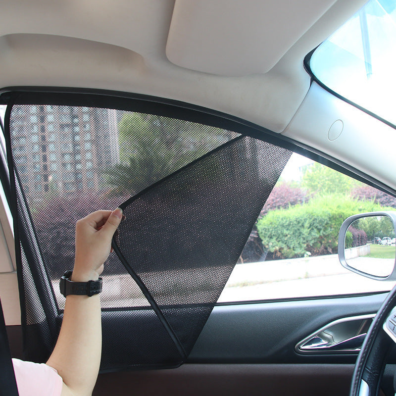 Car sun shield magnet non-automatic telescopic car sun protection heat shield front shield side curtain shading mesh - image 2