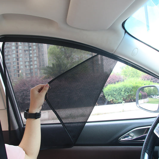 Car sun shield magnet non-automatic telescopic car sun protection heat shield front shield side curtain shading mesh - image 2