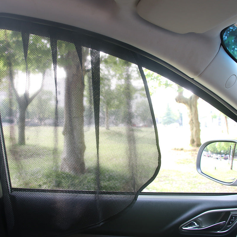 Car sun shield magnet non-automatic telescopic car sun protection heat shield front shield side curtain shading mesh - image 3
