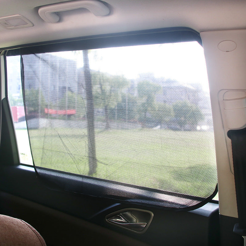 Car sun shield magnet non-automatic telescopic car sun protection heat shield front shield side curtain shading mesh - image 5