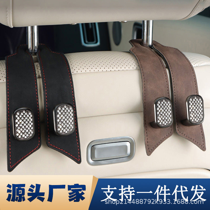 Car Flip Belt Diamond Hook Car Rear Row Chair Storage Mobile Phone Bracket Hook Car Seat Back Storage Hook - image 1