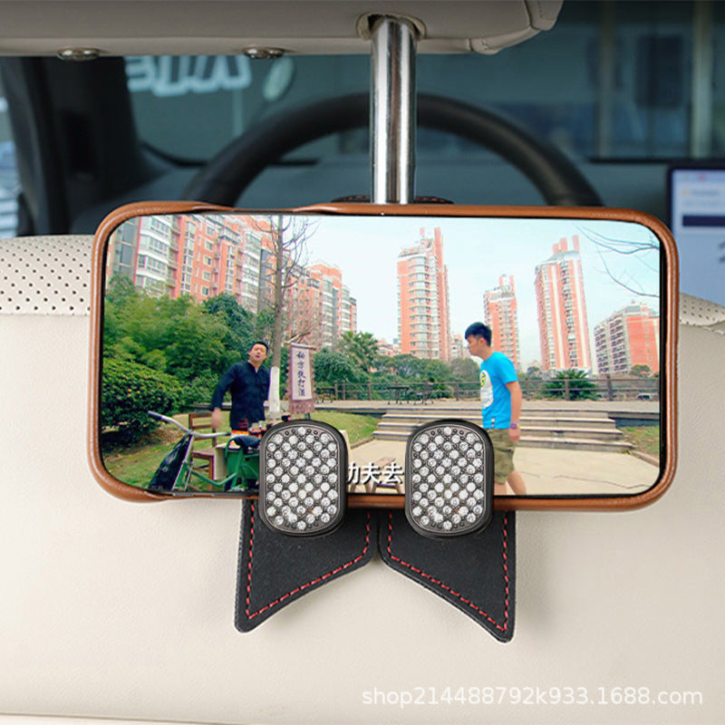 Car Flip Belt Diamond Hook Car Rear Row Chair Storage Mobile Phone Bracket Hook Car Seat Back Storage Hook - image 2