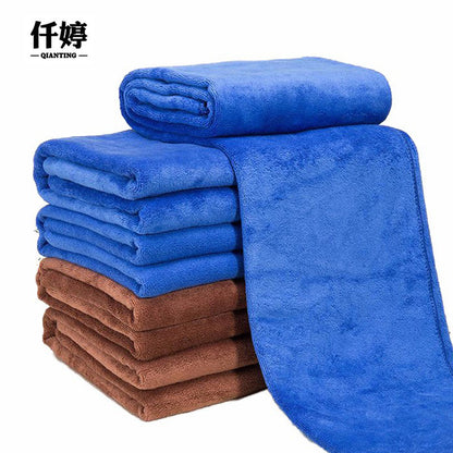 Manufacturers produce microfiber weft-knitted car wash towel car towel velvet thickened absorbent cleaning housekeeping cleaning - image 4