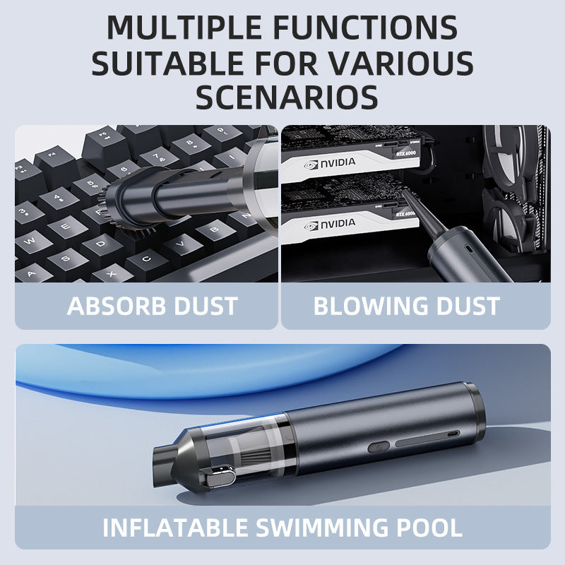 Car vacuum cleaner dust removal large suction inflatable integrated dual-purpose handheld high-power car mini brushless dust blower - image 2