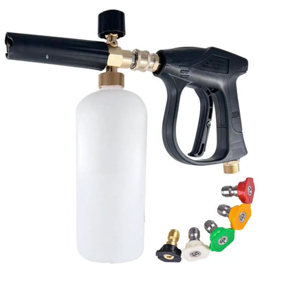 Cross-border high-pressure car wash water gun pa foam pot copper valve core multifunctional stainless steel nozzle car wash aluminum core gun nozzle - image 1