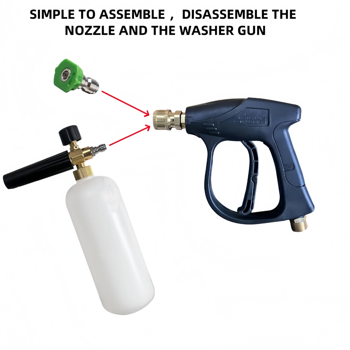 Cross-border high-pressure car wash water gun pa foam pot copper valve core multifunctional stainless steel nozzle car wash aluminum core gun nozzle - image 2