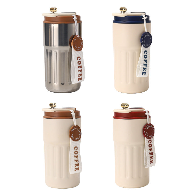 Cross-border Seamless 316 Stainless Steel Thermos Cup Intelligent Temperature Display Vertical Pattern Coffee Cup Office Car Cup Gift Box Water Cup - image 5