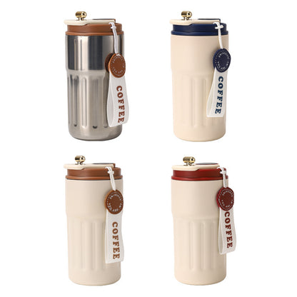 Cross-border Seamless 316 Stainless Steel Thermos Cup Intelligent Temperature Display Vertical Pattern Coffee Cup Office Car Cup Gift Box Water Cup - image 5