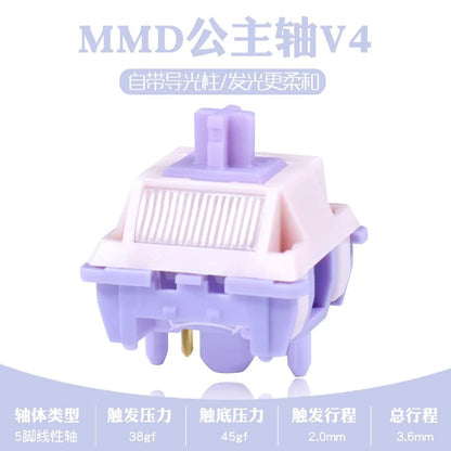 Hifi Mahjong Sound Princess Axis V4 Customized Linear Switches Full Key Hot-Swappable Office Typing Keyboard That Doesn'T Tire Your Hands - image 1