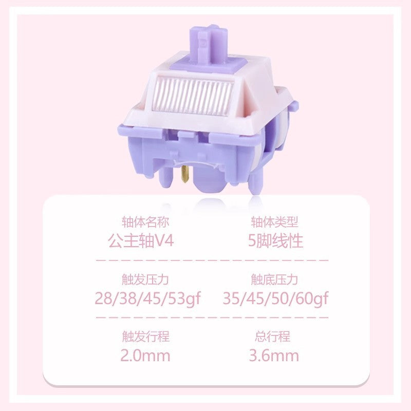 Hifi Mahjong Sound Princess Axis V4 Customized Linear Switches Full Key Hot-Swappable Office Typing Keyboard That Doesn'T Tire Your Hands - image 3