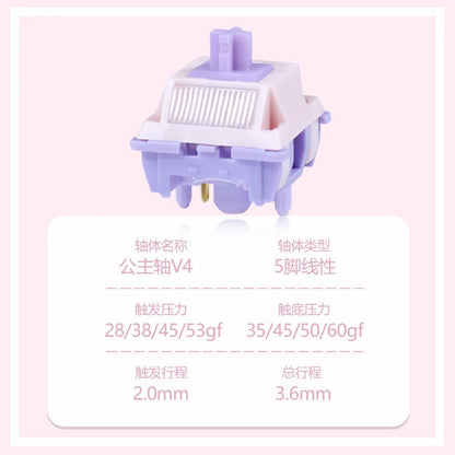 Hifi Mahjong Sound Princess Axis V4 Customized Linear Switches Full Key Hot-Swappable Office Typing Keyboard That Doesn'T Tire Your Hands - image 3
