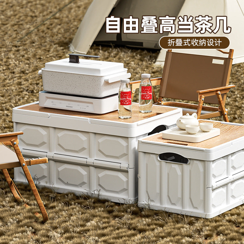 Outdoor Camping Storage Box with Lid Trunk Car-mounted Multi-functional Large-capacity Storage Box Portable Stall Storage Box - image 4