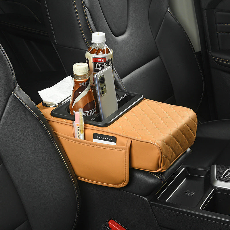 Z4P Car Armrest Box Pad Heightening Pad 4-in-1 Car Tissue Box Storage Bag Water Cup Holder Multi-Functional Storage - image 2
