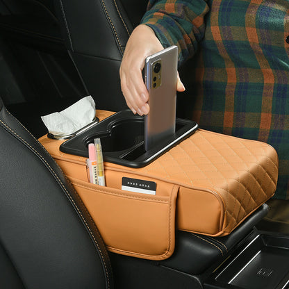 Z4P Car Armrest Box Pad Heightening Pad 4-in-1 Car Tissue Box Storage Bag Water Cup Holder Multi-Functional Storage - image 4