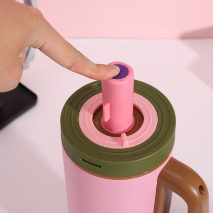Amazon Insulated Cup with Handle, Giant 316 Stainless Steel Straw Cup, Large Capacity Ice Cup for Car Use, Wholesale - image 4