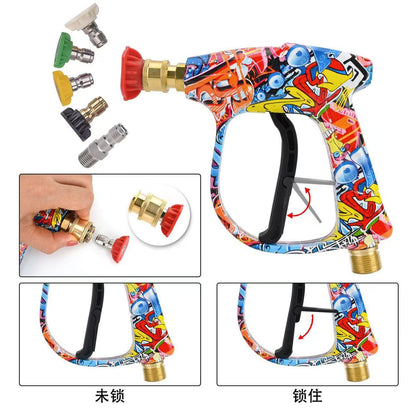 High pressure washer car wash water gun 5 color nozzle fan-shaped cylindrical new limited edition painted water gun head M22 water gun - image 2